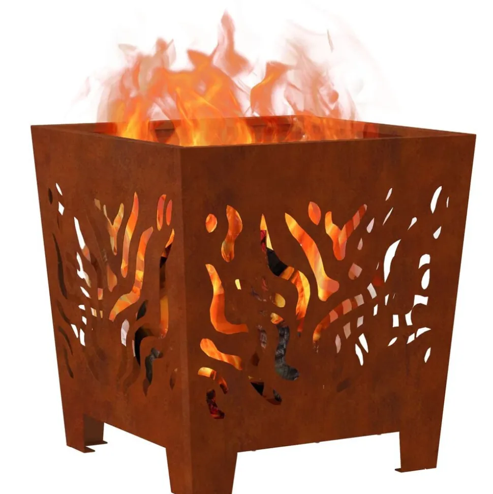 vidaXL Braise Marron 40 x 40 x 40 cm Acier patiné