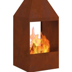 vidaXL Braise Marron 50 x 50 x 100 cm Acier patiné
