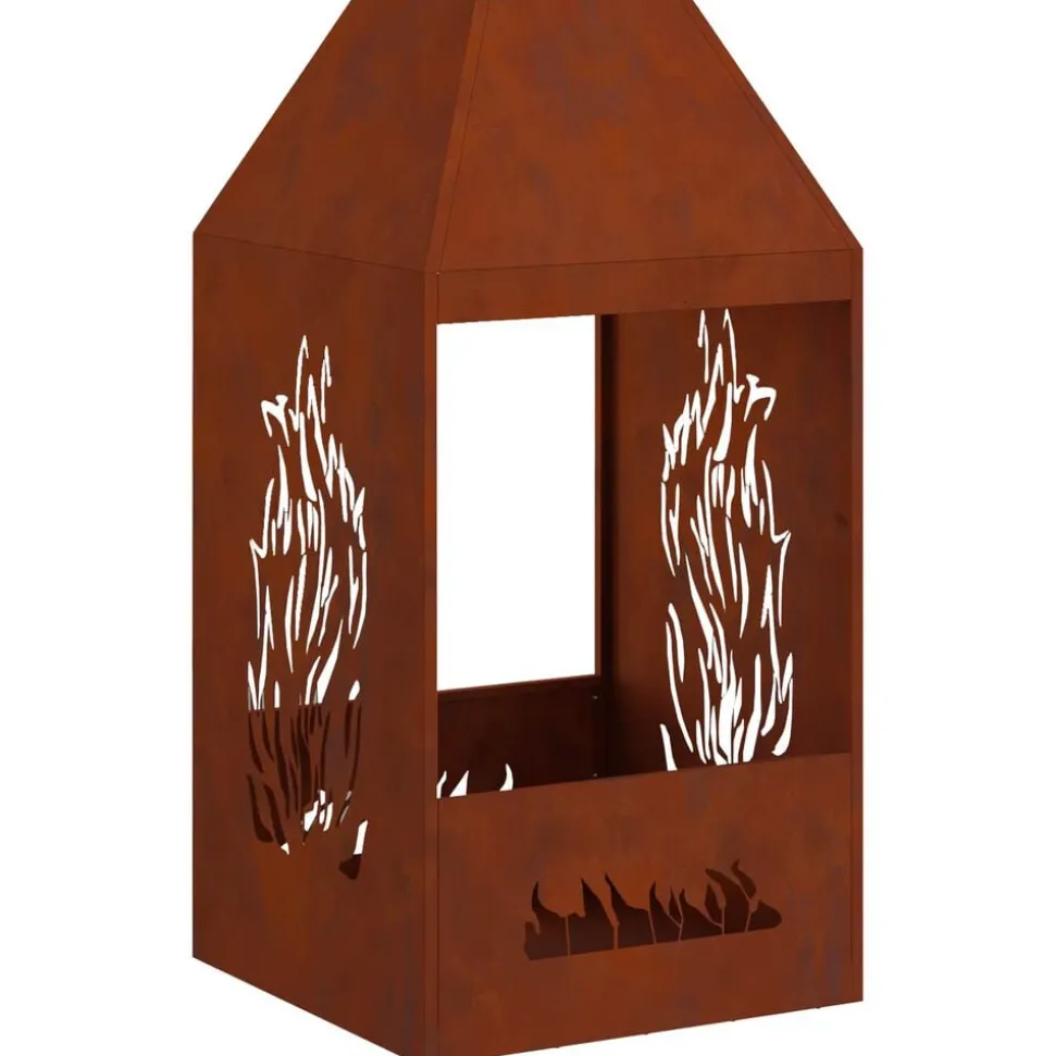 vidaXL Braise Marron 50 x 50 x 100 cm Acier Corten