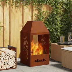 vidaXL Braise Marron 50 x 50 x 100 cm Acier Corten