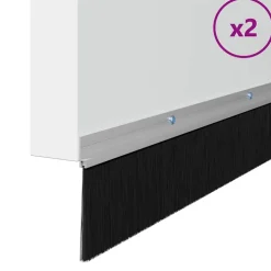 vidaXL Brosses d'étanchéité pour porte à visser 2 pcs Argent 100 cm