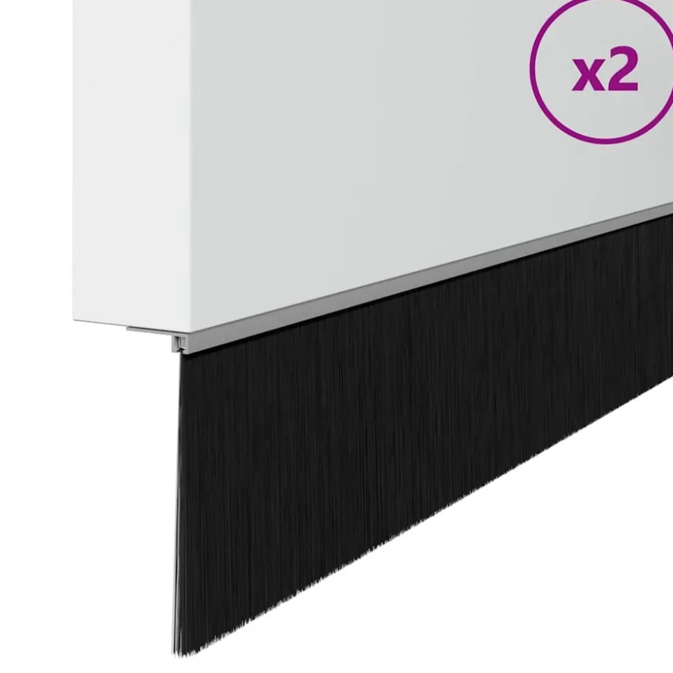vidaXL Brosses d'étanchéité pour porte à visser 2 pcs Argent 100 cm