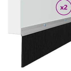 vidaXL Brosses d'étanchéité pour porte à visser 2 pcs Argent 100 cm