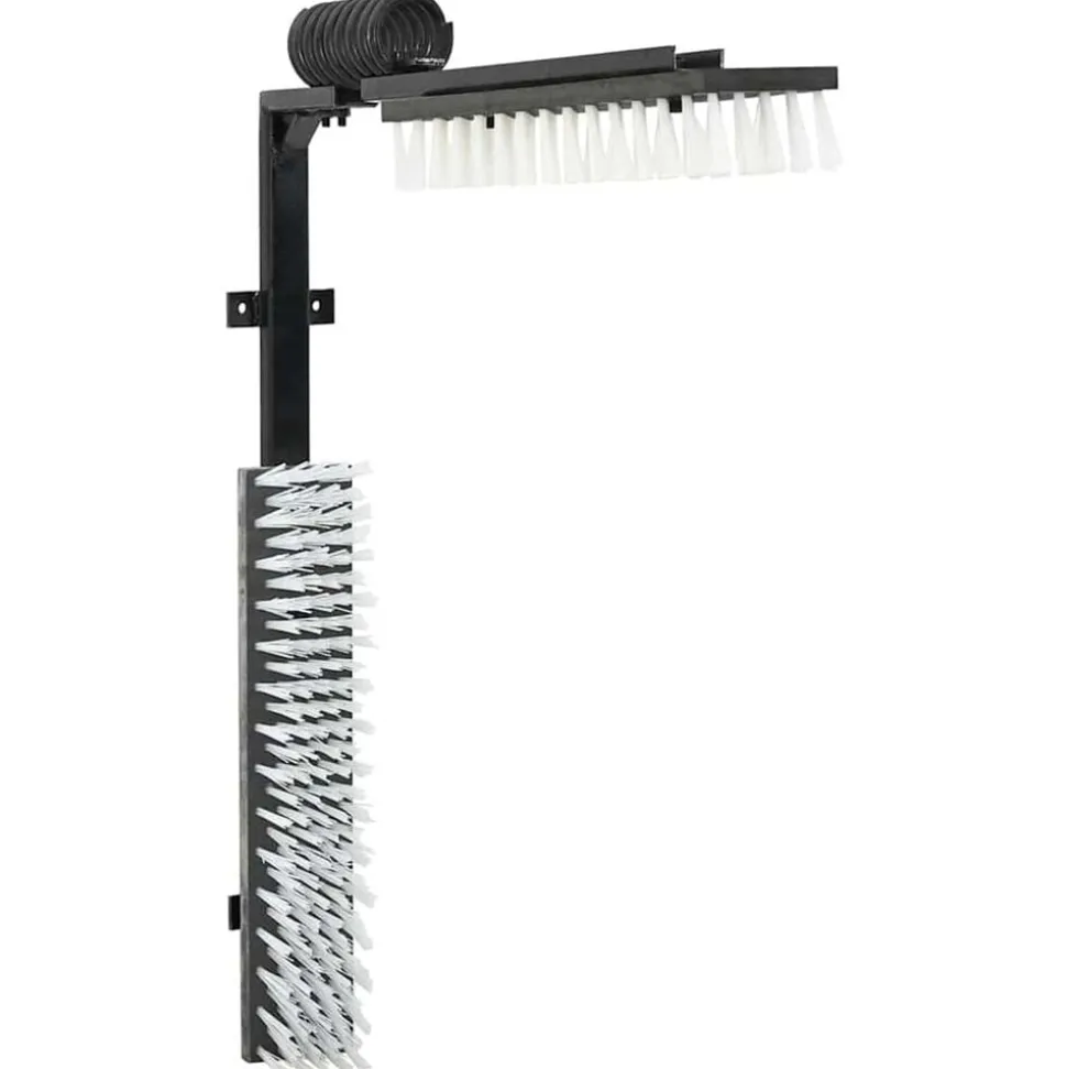 vidaXL Brosses pour le bétail Noir et Blanc 84 x 10 x 91 cm PVC