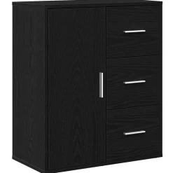 vidaXL Buffet avec tiroir Chêne noir 60 x 31 x 70 cm Bois d'ingénierie