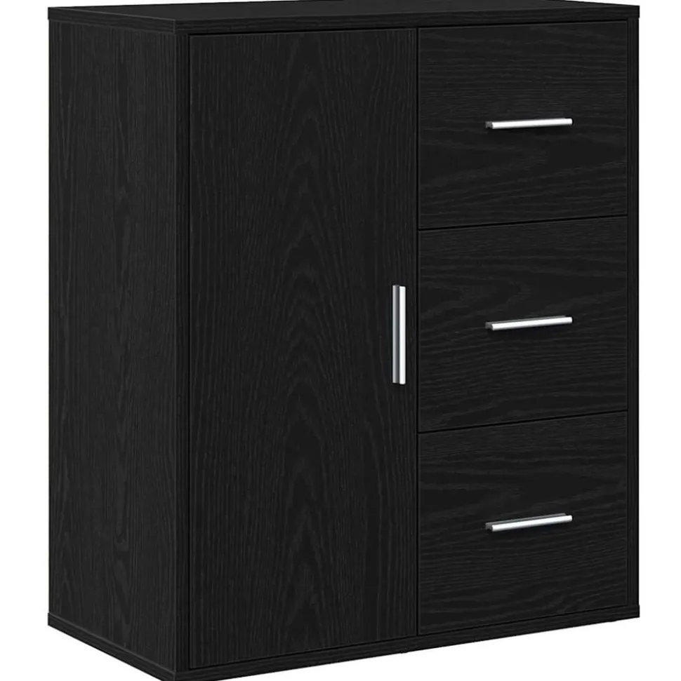 vidaXL Buffet avec tiroir Chêne noir 60 x 31 x 70 cm Bois d'ingénierie