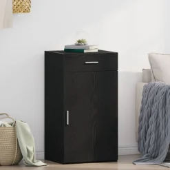 vidaXL Buffet avec tiroir Chêne noir 50 x 42,5 x 93 cm