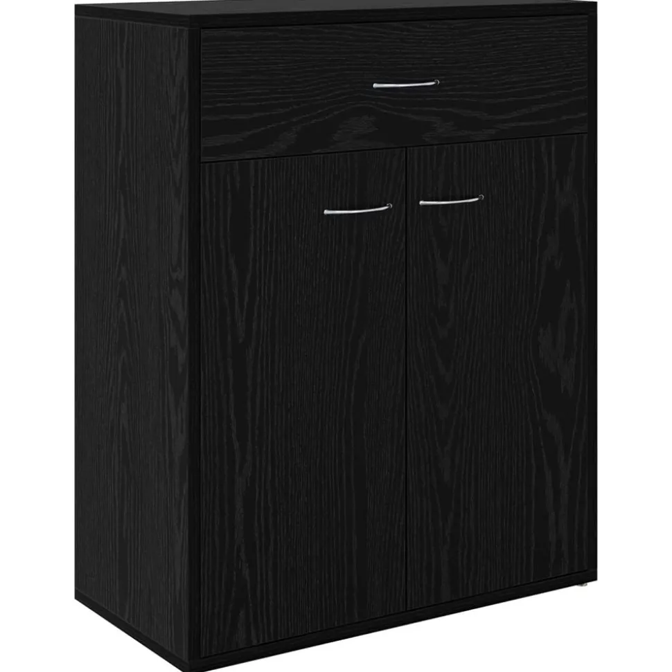 vidaXL Buffet avec tiroir Chêne noir 60 x 30 x 75 cm Bois d'ingénierie