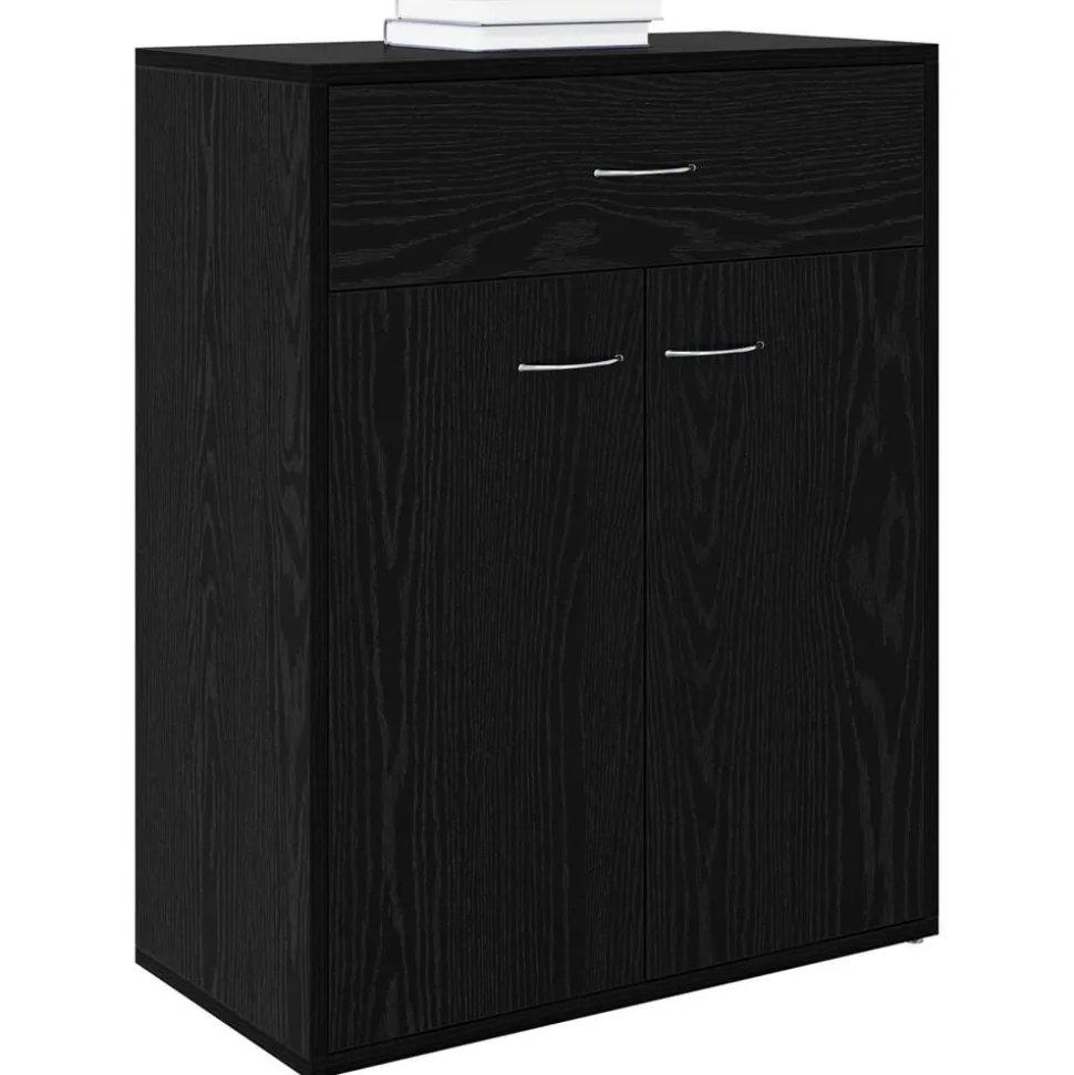 vidaXL Buffet avec tiroir Chêne noir 60 x 30 x 75 cm Bois d'ingénierie