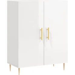 vidaXL Buffet Blanc brillant 69,5x34x90 cm Bois d'ingénierie