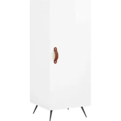 vidaXL Buffet Blanc brillant 34,5x34x90 cm Bois d'ingénierie