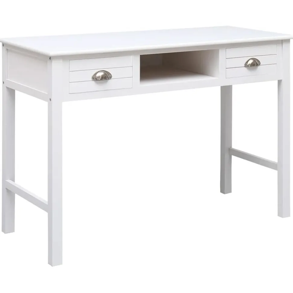 vidaXL Buffet Blanc 108x45x76 cm Bois de Paulownia massif