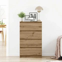 vidaXL Buffet chêne artisanal 60x35x98,5 cm bois d'ingénierie