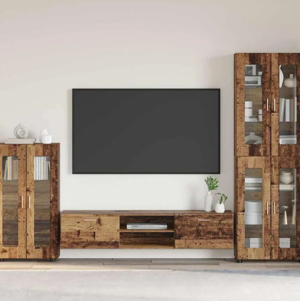 vidaXL Buffet FLORIN Bois ancien 55,5 x 29 x 100 cm Bois d'ingénierie