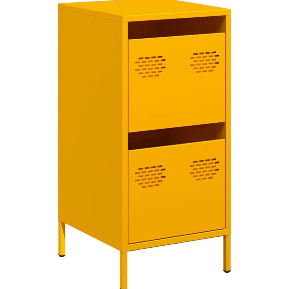vidaXL Buffet jaune moutarde 35x39x73,5 cm acier laminé à froid