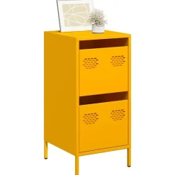 vidaXL Buffet jaune moutarde 35x39x73,5 cm acier laminé à froid