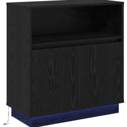 vidaXL Buffet LED Chêne noir 71 x 34,5 x 75 cm Bois d'ingénierie