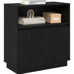 vidaXL Buffet LED Chêne noir 71 x 34,5 x 75 cm Bois d'ingénierie