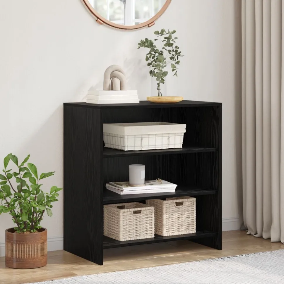 vidaXL Buffet Noir 70 x 41 x 75 cm Bois d'ingénierie