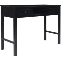 vidaXL Buffet Noir 108x45x76 cm Bois de Paulownia massif