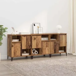 vidaXL Buffets 3 pcs Bois Ancien 60 x 35 x 70 cm Bois d'ingénierie