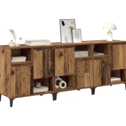 vidaXL Buffets 3 pcs Bois Ancien 60 x 35 x 70 cm Bois d'ingénierie
