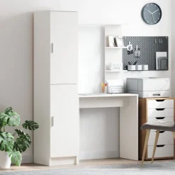 vidaXL Bureau 2 pcs Blanc