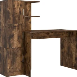 vidaXL Bureau 2 pcs Chêne fumé