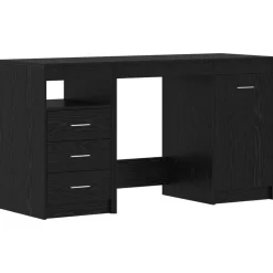 vidaXL Bureau 2 pcs Chêne noir 140 x 50 x 76 cm Bois d'ingénierie