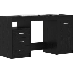 vidaXL Bureau 2 pcs Chêne noir 140 x 50 x 76 cm Bois d'ingénierie