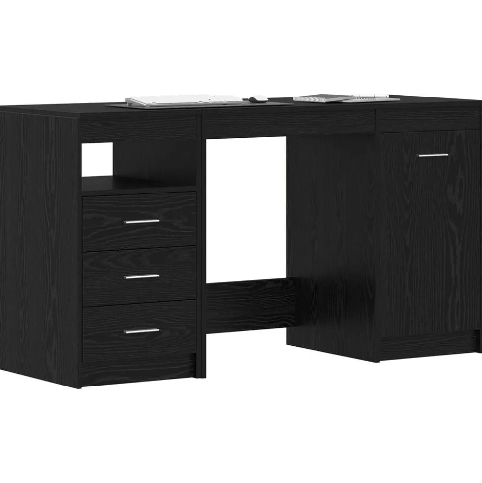 vidaXL Bureau 2 pcs Chêne noir 140 x 50 x 76 cm Bois d'ingénierie