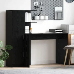 vidaXL Bureau 2 pcs Chêne noir