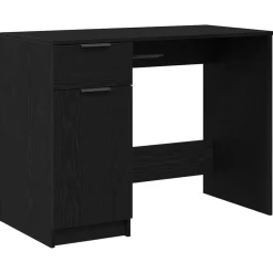 vidaXL Bureau avec porte Chêne noir 100 x 50 x 75 cm Bois d'ingénierie