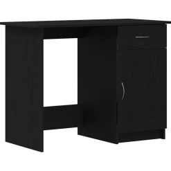 vidaXL Bureau avec porte Chêne noir 100 x 50 x 76 cm Bois d'ingénierie