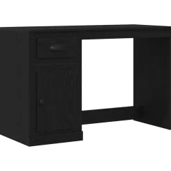 vidaXL Bureau avec porte Chêne noir 50 x 115 x 75 cm Bois d'ingénierie