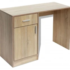 vidaXL Bureau avec tiroir et placard Chêne 100x40x73 cm