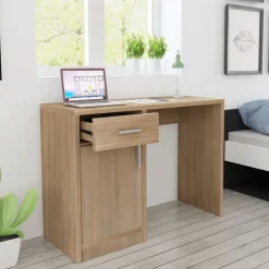 vidaXL Bureau avec tiroir et placard Chêne 100x40x73 cm