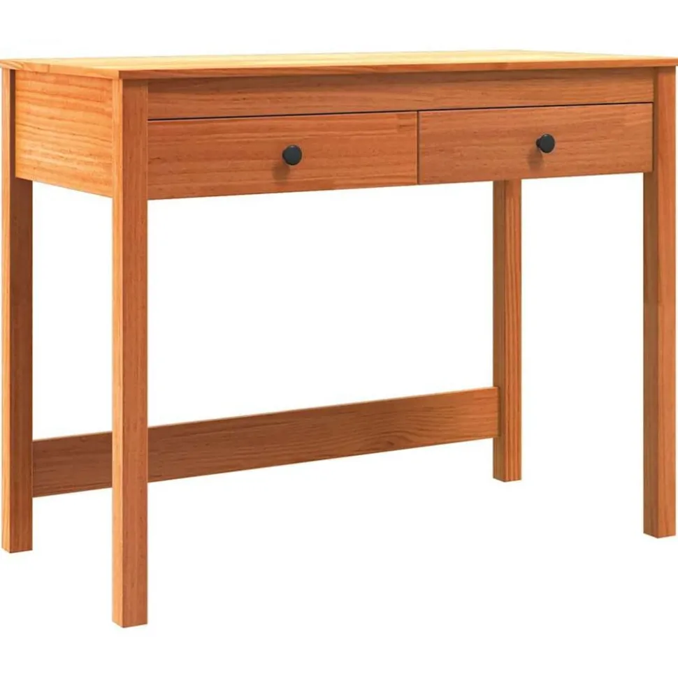 vidaXL Bureau avec tiroir Max Marron 100 x 50 x 78 cm Pin massif