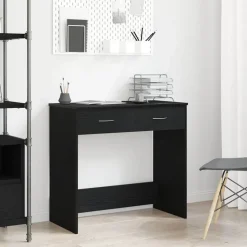vidaXL Bureau avec tiroir Chêne noir 80 x 40 x 75 cm Bois d'ingénierie
