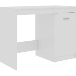 vidaXL Bureau Blanc brillant 100x50x76 cm Bois d’ingénierie
