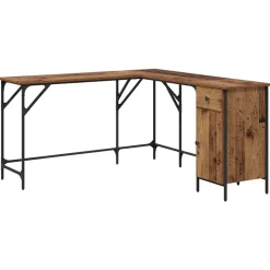 vidaXL Bureau Bois Ancien 141 x 141 x 75 cm Bois d'ingénierie