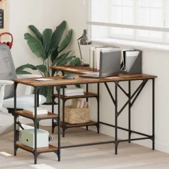 vidaXL Bureau Bois Ancien 139 x 139 x 75 cm Bois d'ingénierie