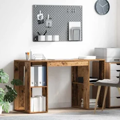 vidaXL Bureau Bois Ancien 130 x 50.5 x 75 cm Bois d'ingénierie