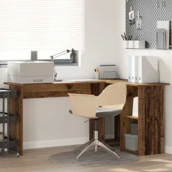 vidaXL Bureau Bois Ancien 142 x 102 x 73 cm Bois d'ingénierie