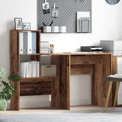 vidaXL Bureau Bois Ancien 131,5 x 50 x 106,5 cm Bois d'ingénierie