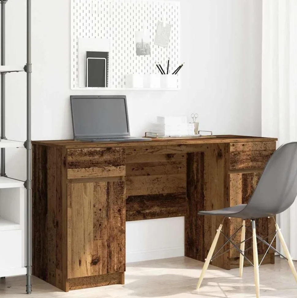 vidaXL Bureau Bois ancien 140 x 49 x 76 cm Bois d'ingénierie