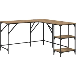 vidaXL Bureau Chêne artisanal 139 x 139 x 75 cm Bois d'ingénierie