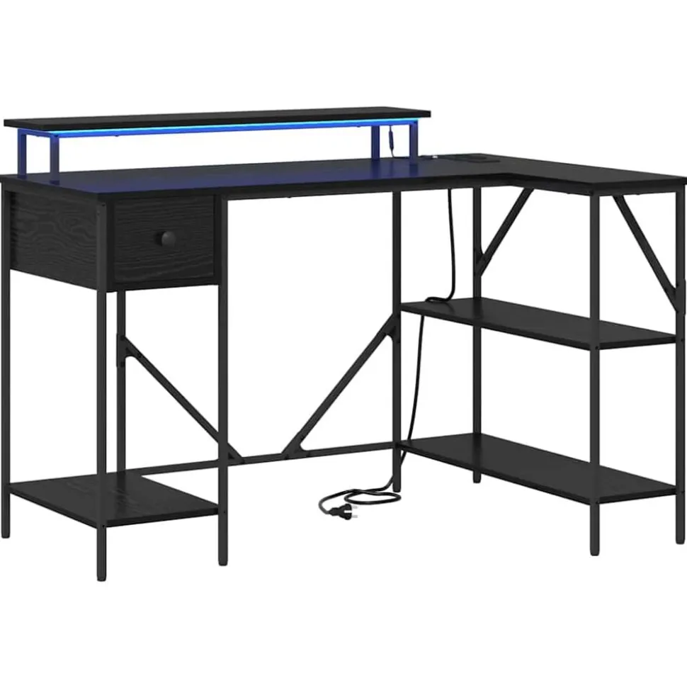 vidaXL Bureau Chêne noir 120 x 79 x 86,5 cm Bois d'ingénierie