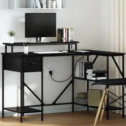vidaXL Bureau Chêne noir 120 x 79 x 86,5 cm Bois d'ingénierie