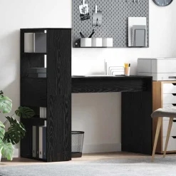 vidaXL Bureau Chêne noir 113 x 54 x 120 cm Bois d'ingénierie